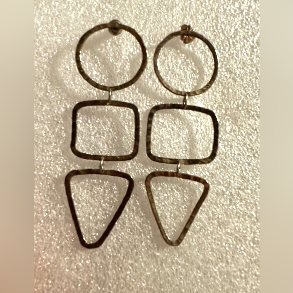 Sterling‎ Silver Geometric Abstract Dangle Earrings